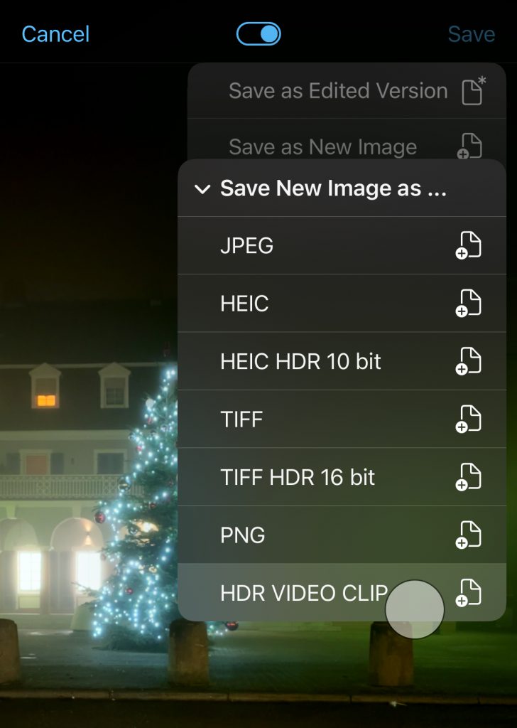 Save HDR Photo as HDR Video Clip Export HDR photos with gain map as HDR video clip
